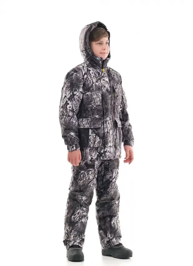 Детский утепленный костюм с полукомбинезоном «Снеговик» КМФ Изморозь