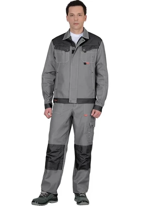 Костюм «Сириус-Вест-Ворк» куртка короткая с брюками, серый