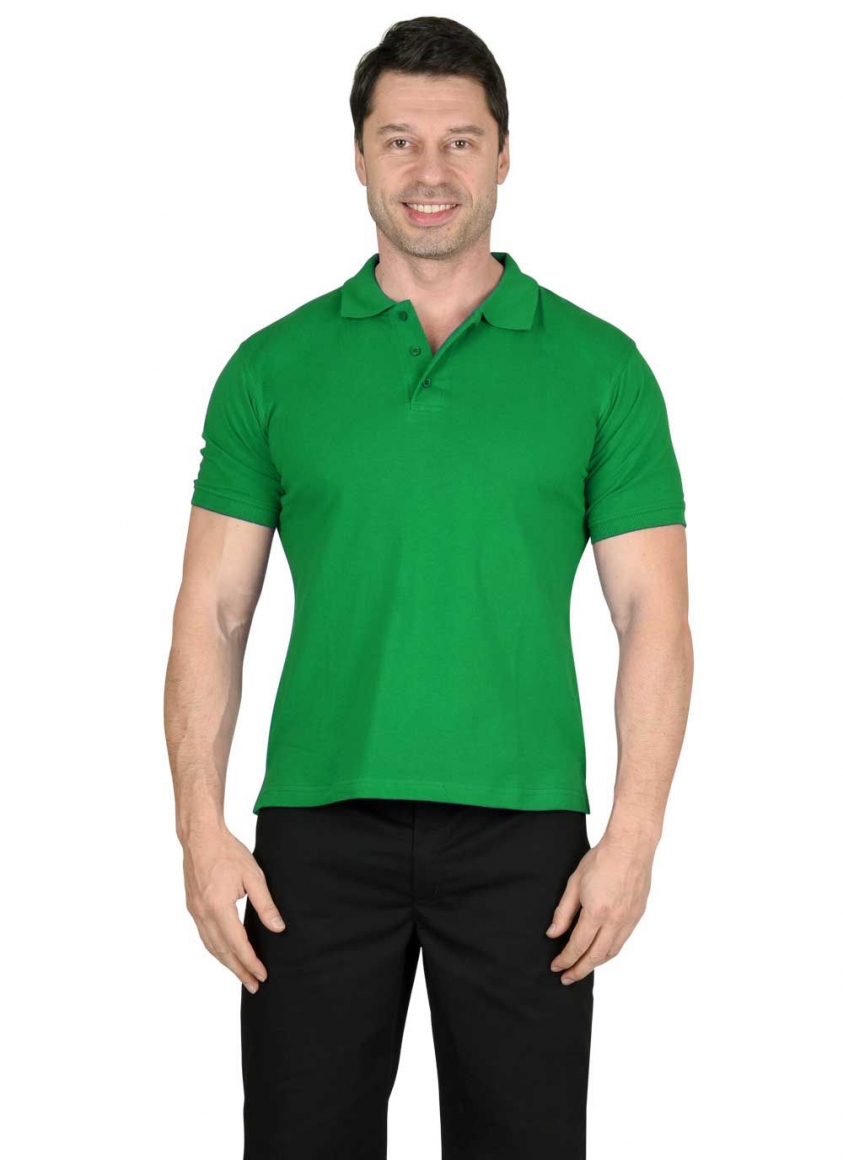 Рубашка-поло короткий рукав зеленая