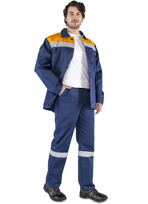 Костюм рабочий с брюками «Стандарт» СОП, темно-синий с оранжевым