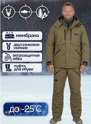Зимний костюм для охоты и рыбалки «Нюмен», хаки